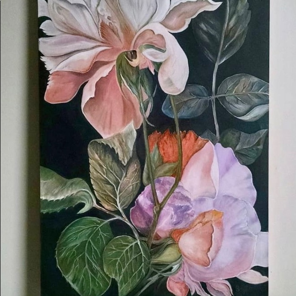 VTG Handmade Floral Knife Painting 🌸